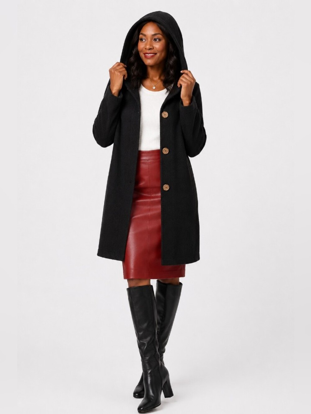 Coeur De Vague Black Hooded Sweater- Designed in France- Size: M